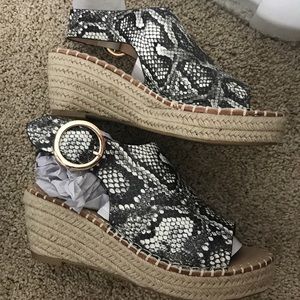 Catherine Malandrino snakeskin wedges